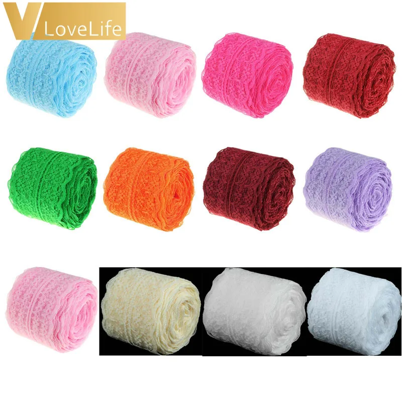 

10yards/lot 45MM Width White Lace Ribbon DIY Decorative Lace Trim Fabric Wedding Birthday Christmas Decorations