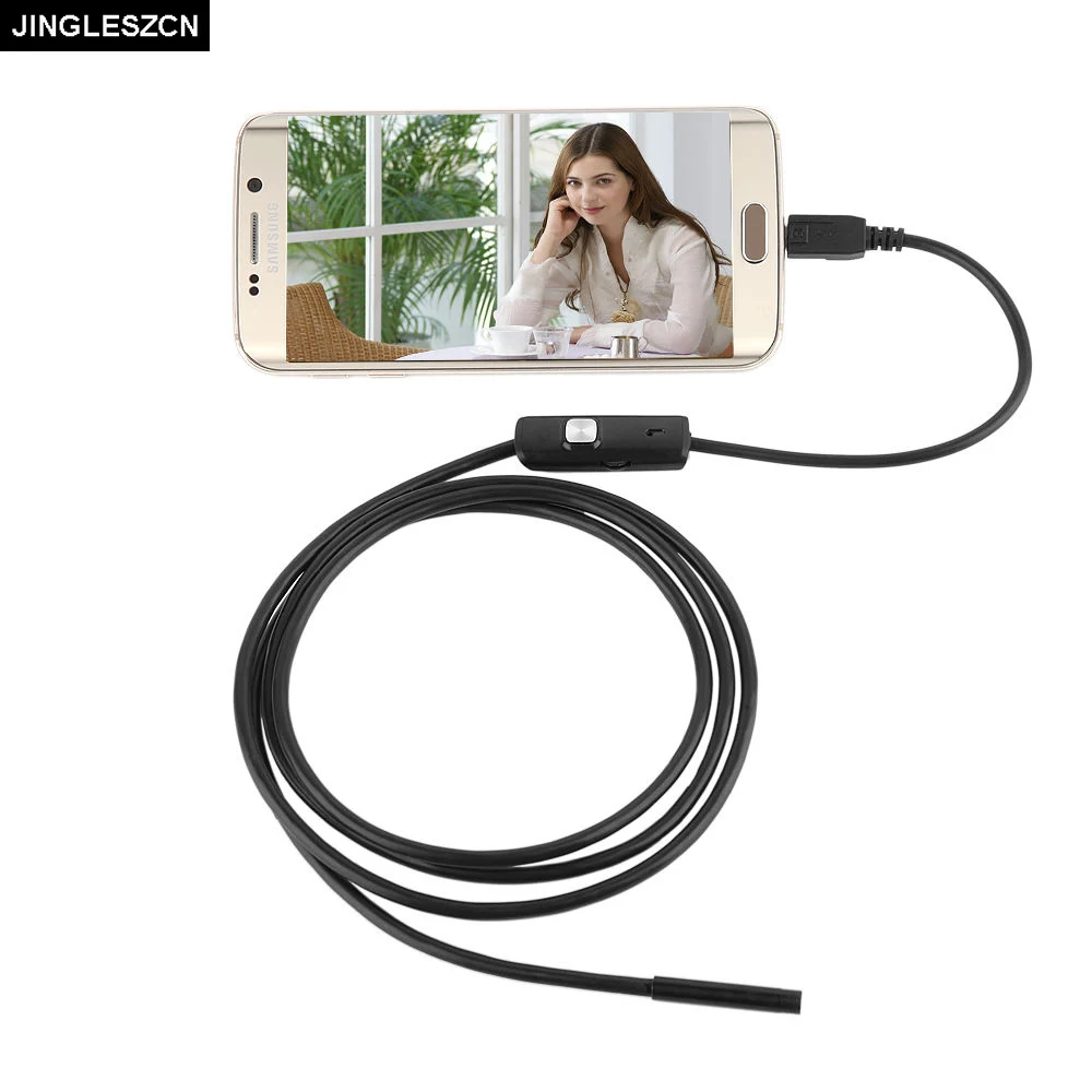 

JINGLESZCN USB Camera Endoscope 5.5mm Lens Waterproof IP67 Inspection Borescope Snake Cam 1M 1.5M 2M 3.5M 5M 10M for Android PC