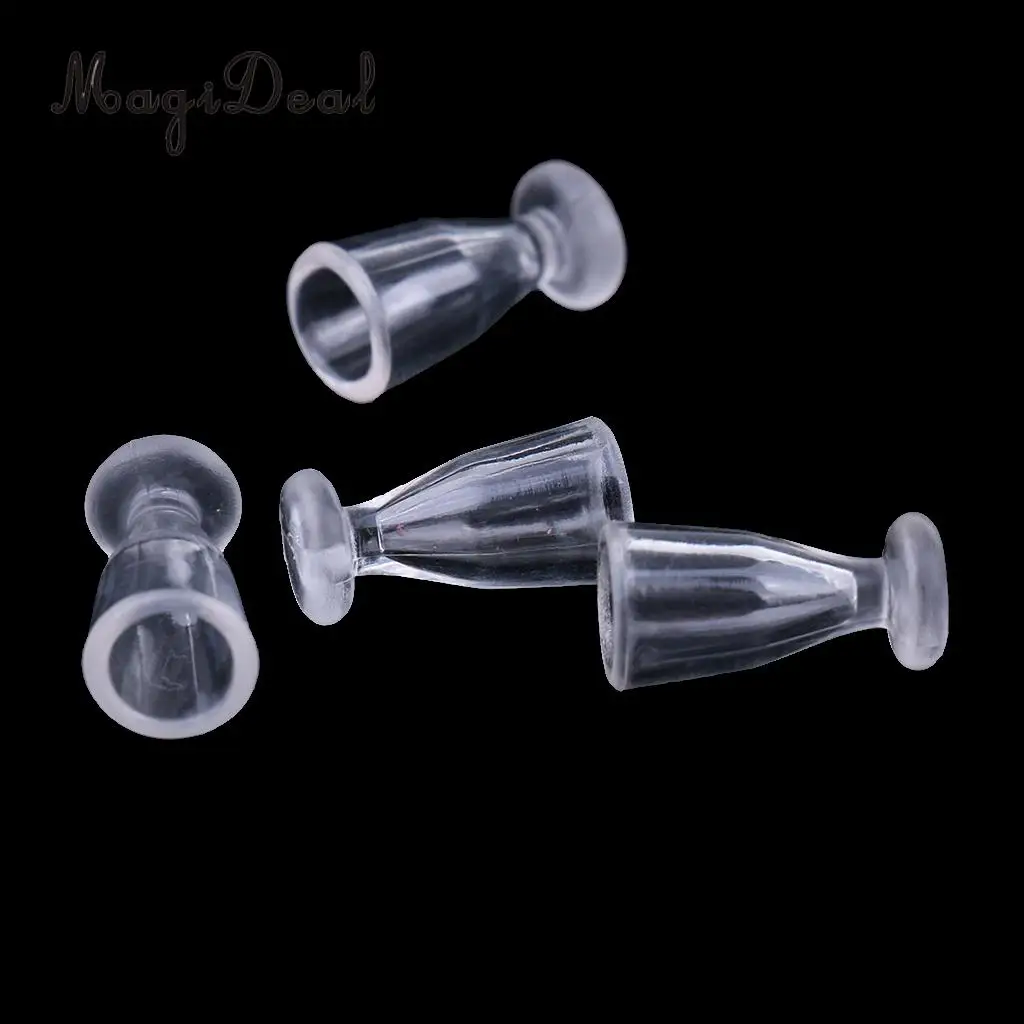 4 Pieces Plastic 1/12 Scale Dollhouse Miniature Juice Glass Ice Cream Cups Tableware for Dolls House Accessory Furniture Decor