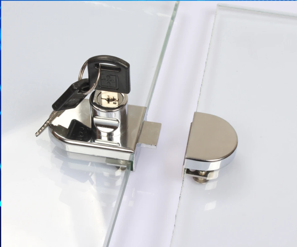 Hot Glass display cabinet Showcase locks Zinc Alloy 5 8mm glass single Double door No need