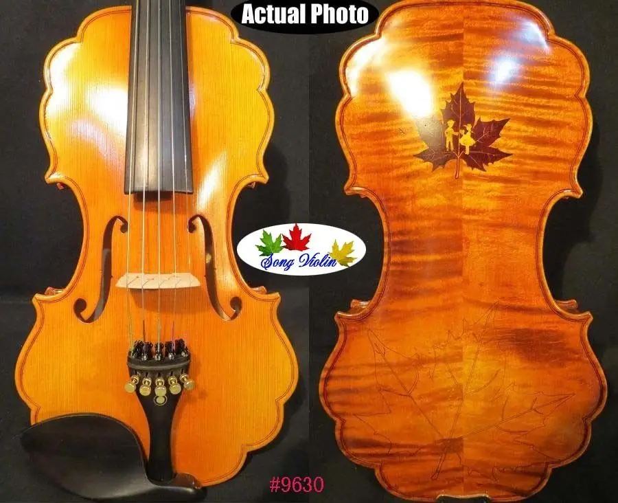 

Baroque style SONG Brand Maestro inlay maple leaf lace 5 strings violin 4/4#9630