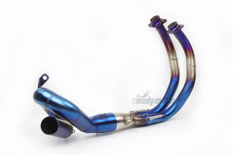 

MGOD-Plating blue Modified Exhaust Motorcycle Front Tube Slip-On Complete System for yamaha Scooter FZ07 MT-07 MT 07 2014-2017