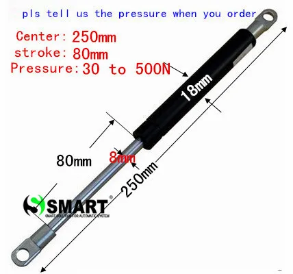

free shipping 250mm central distance,80mm stroke,30 to 500N force, pneumatic Auto Gas Spring, Shock absorber