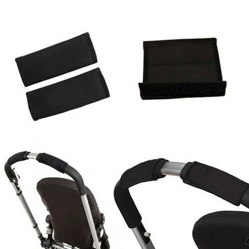1 пара черный детская коляска для поездок каретки спереди ручка неопрен крышка автомобиля на коляску нескользкие рукоятки чехлы на ручки