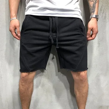 

Gym Sports Solid Spliced Fitness Mens Shorts Loose Lace up Men Casual Shorts 2019 Summer Fashion Male Training Shorts Bottom