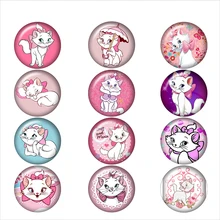 Кошачий круглый стеклянный кабошон, демонстрационная плоская задняя фурнитура 12 мм/18 мм/20 мм/25 мм TL4003