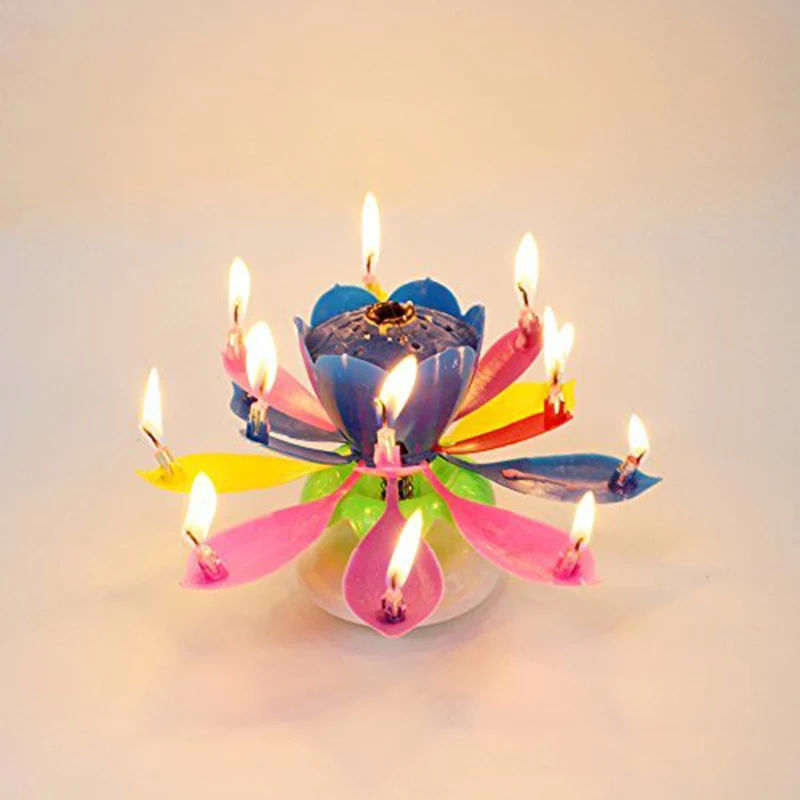 LumiParty 1pcs Lotus Flower Candle Birthday Party Cake ...