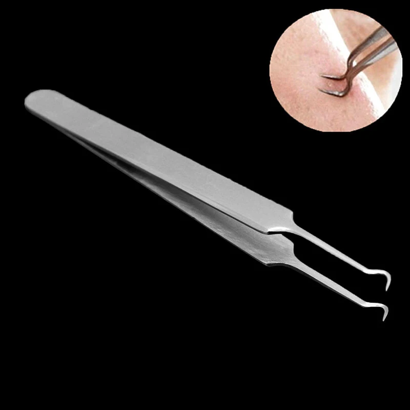

Bend Curved Facial Extractor Blackhead Acne Tweezers Needle Blemish Removerr For Jewelry Making DIY Accessories