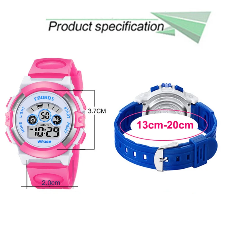 Fashion Children s Watch Multi function Electronic Rubber Wrist Watch Luminous Boy Girl Waterproof Student Sports 5