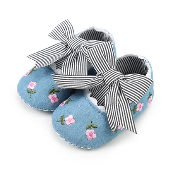 

Newborn Infant Baby Girl Princess Non-Slip Bowknot Flower Baby Shoes Soft