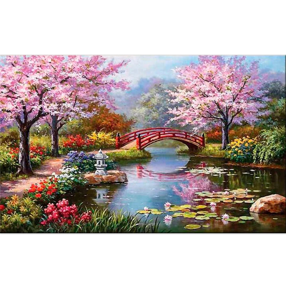

Needlework Paintings 5D DIY Diamond Painting Diamond Embroidery Landscape Flower Tree Cross Stitch Diamond Mosaic Home Decor