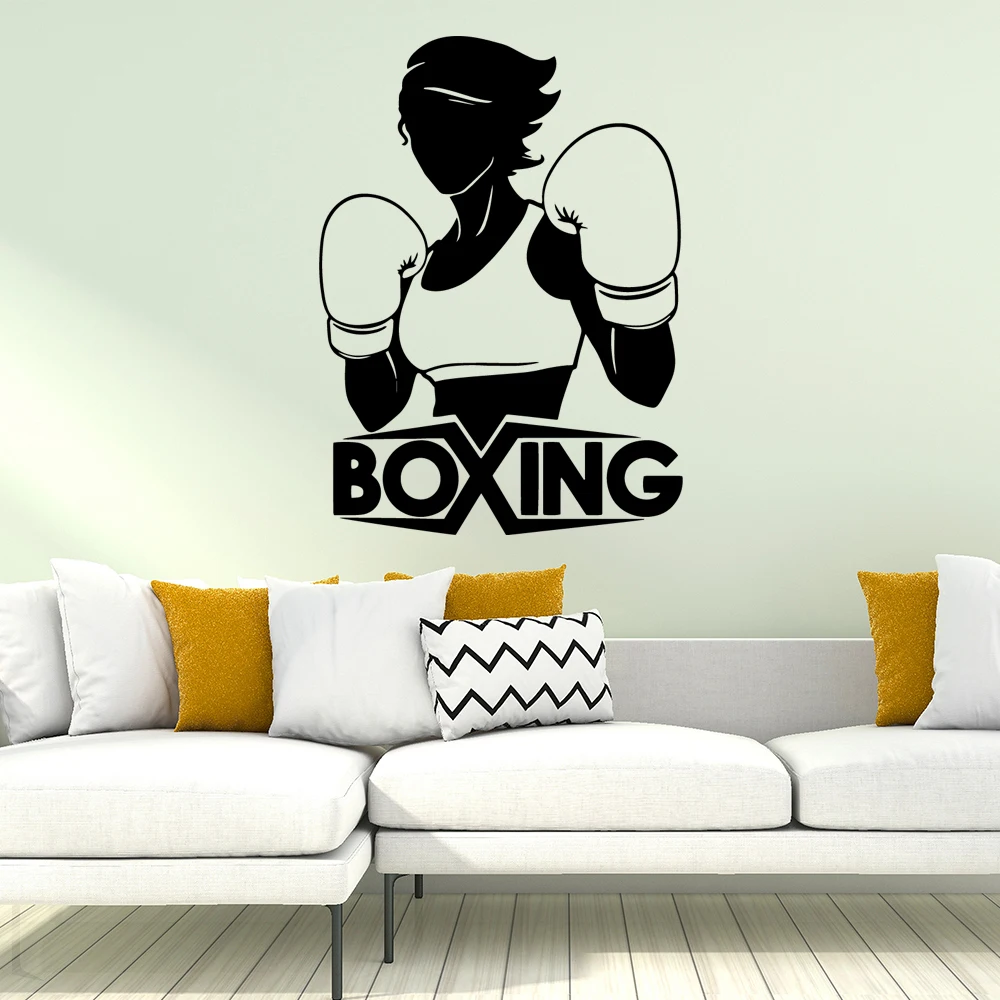 

Fashionable boxing girl Decorative Sticker Waterproof Home Decor For Baby Kids Rooms Decor Diy Pvc Home Decoration Accessories