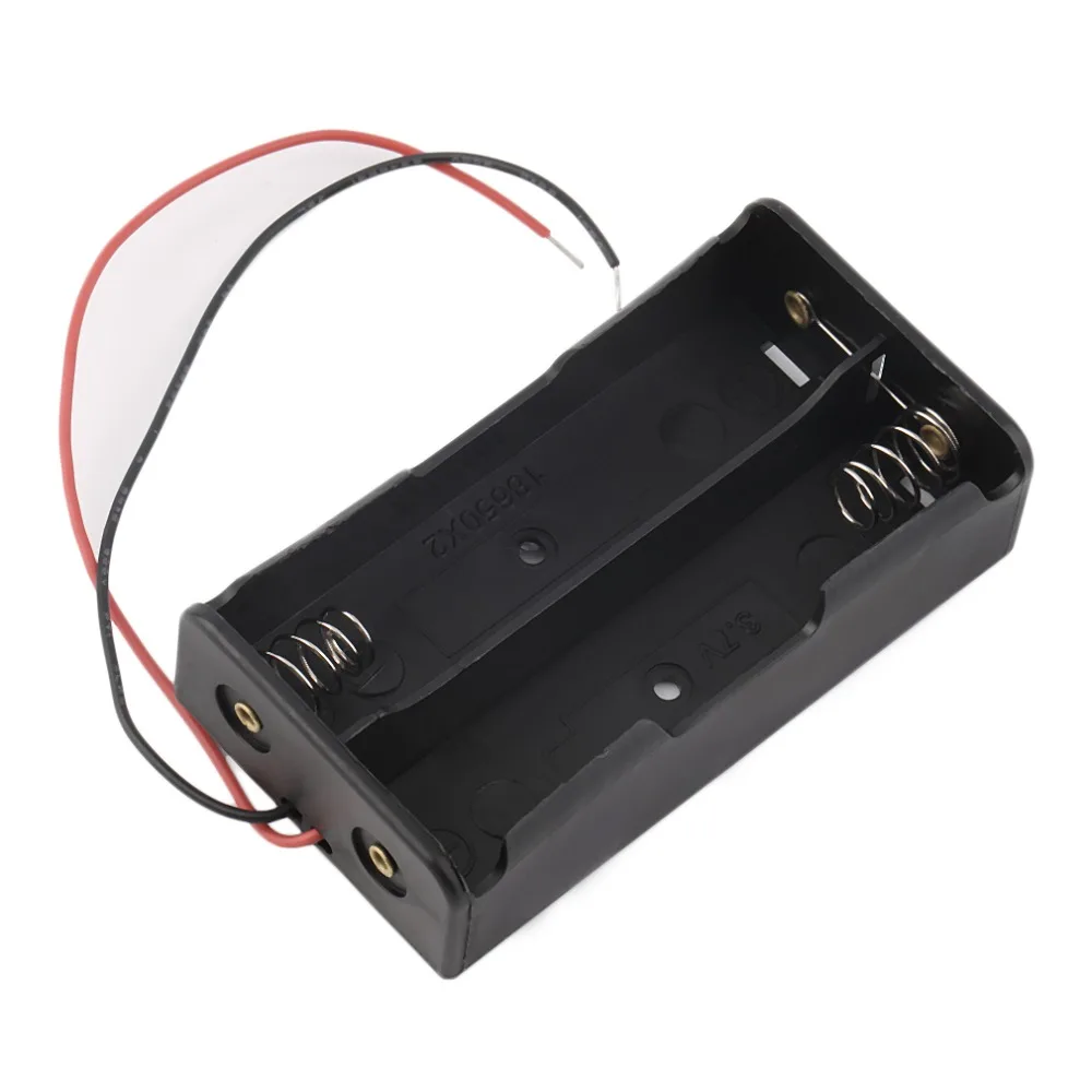 

HOT SALE! Battery Storage Case Plastic for 2 x 18650 Box Storage Holder Black With Wire Leads Eletronic Digital