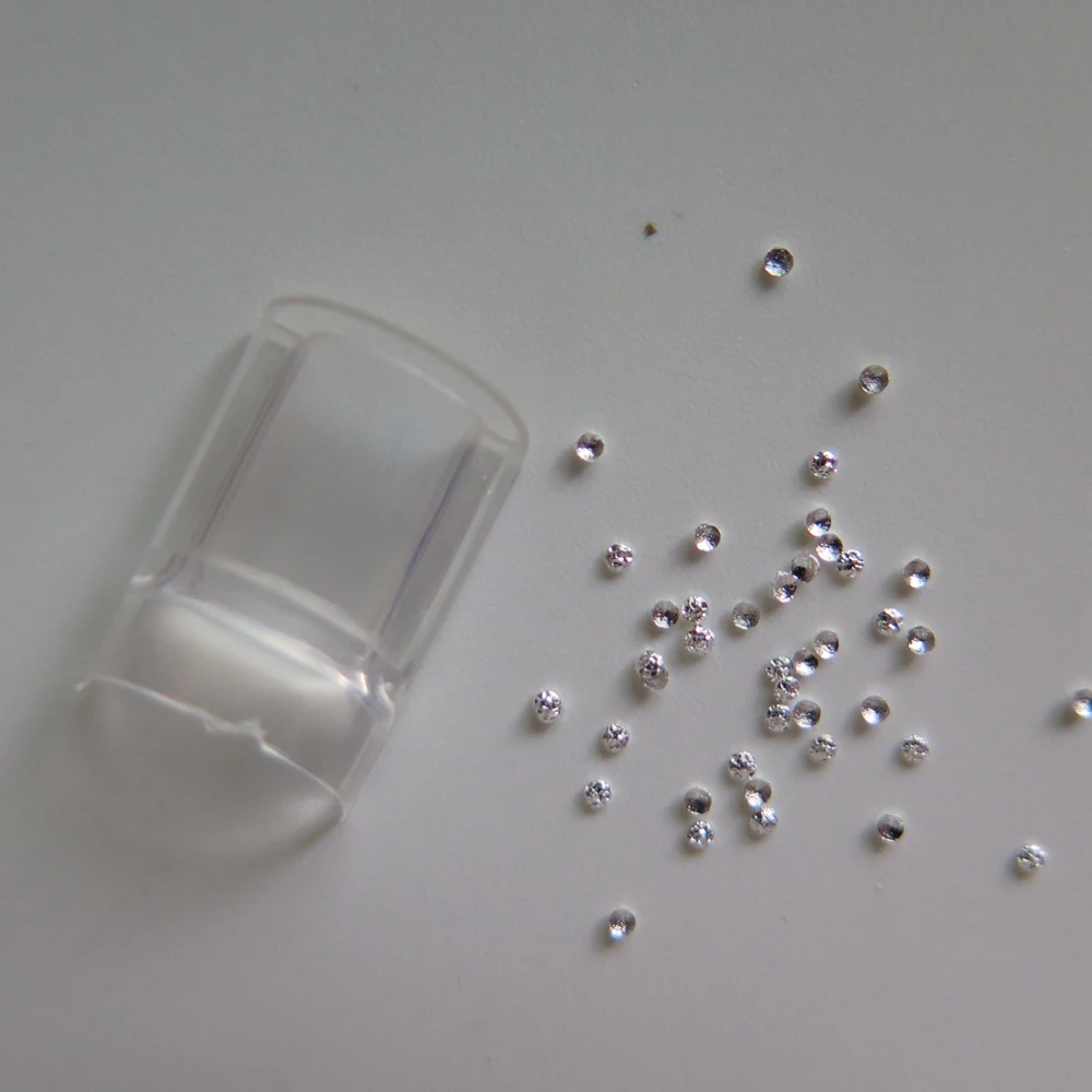 

MD-1008 3D Approx. 500pcs/bag Tiny 1MM Silver Round Textured Surface Metal Stud Metal Nail Art Decoration