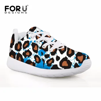 

FORUDESIGNS Sneakers for Children Fitness Sport Shoes Leopard 3D Printing Football Boots for Boys Comfortable Breathable Shoes