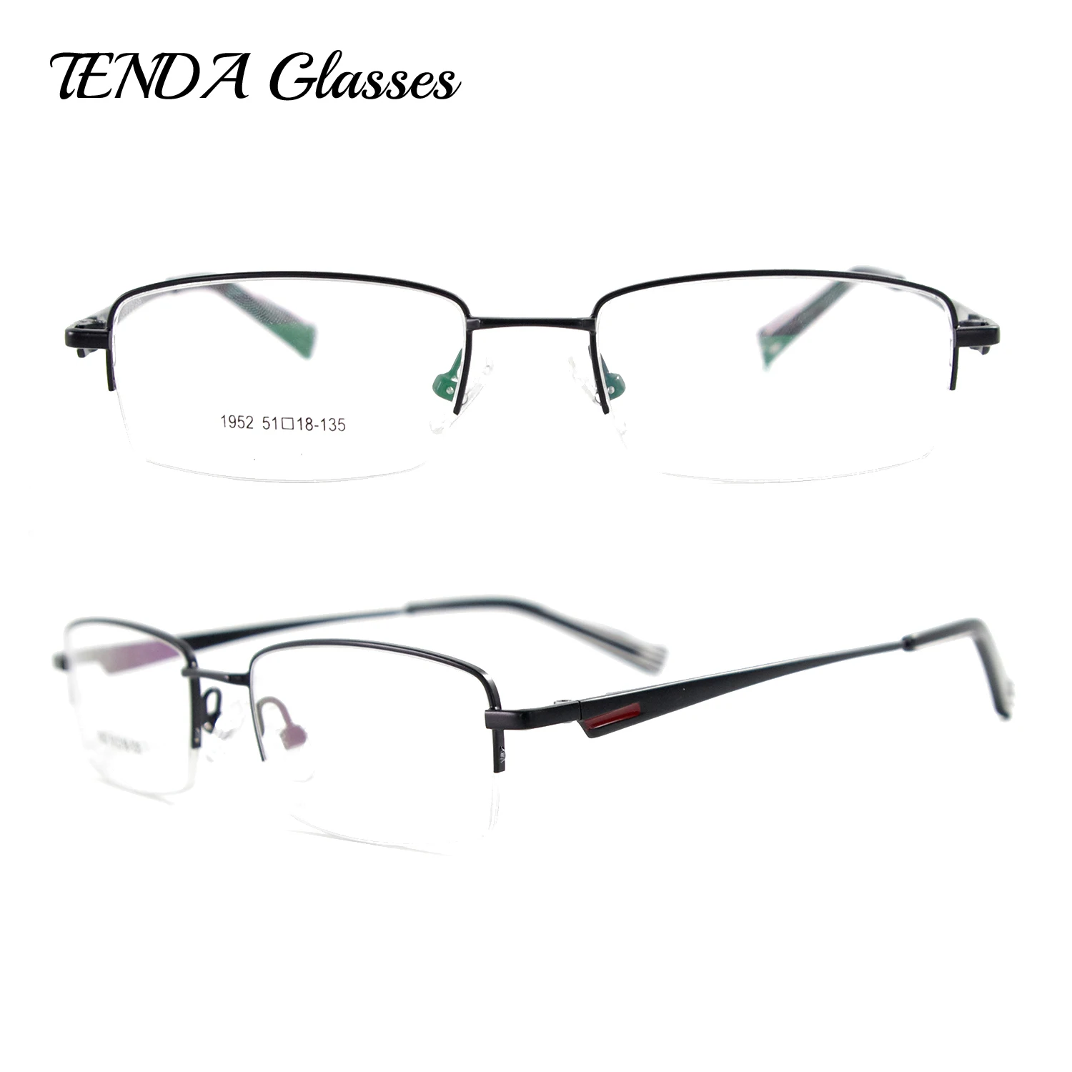

Metal Rectangle Spectacles Half Rim Prescription Eyeglasses Frame Mens Fashion Glasses For Myopia Reading Lens