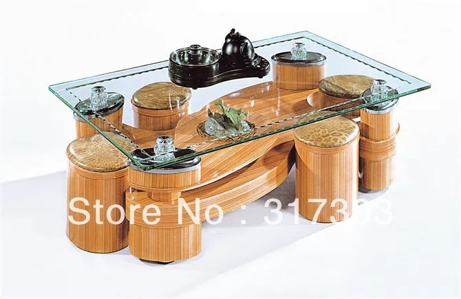 stainless steel foot, glass tea tables with drawer,4round stool table, livingroom furniture,coffee table,color glass paintingA17 coffee wenge wood furniture ming and qing classical mahogany tea table tea table tea table tea tables cooker