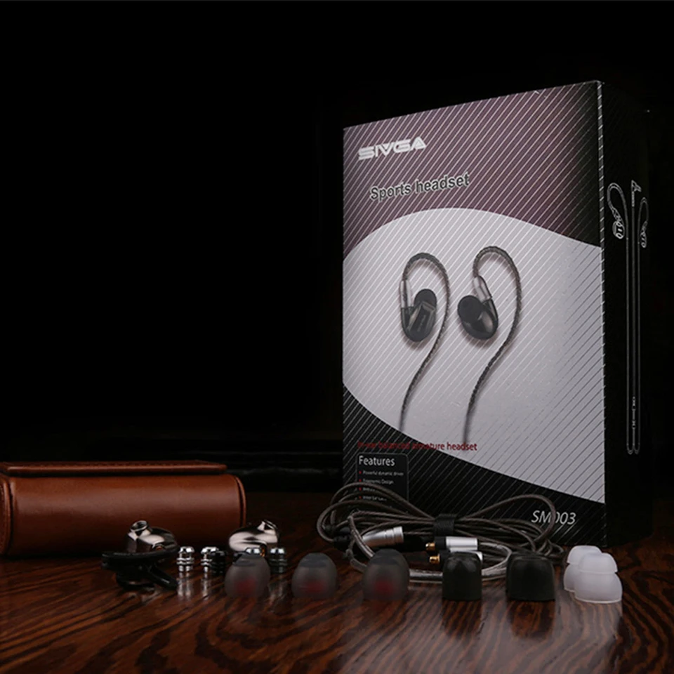 SIVGA SM003 HiFi стерео мета Спорт в ухо наушники-вкладыши мониторы с затычки в уши для микрофона кабель MMCX