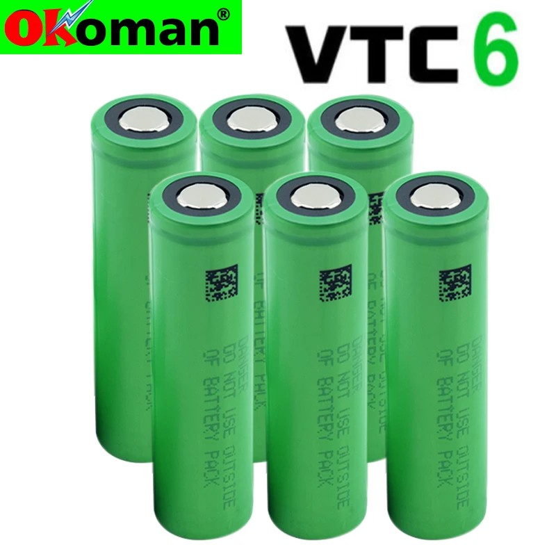 100% Оригинальный VTC6 3 7 в 3000 мАч 18650 литий-ионный аккумулятор US18650VTC6 электронная