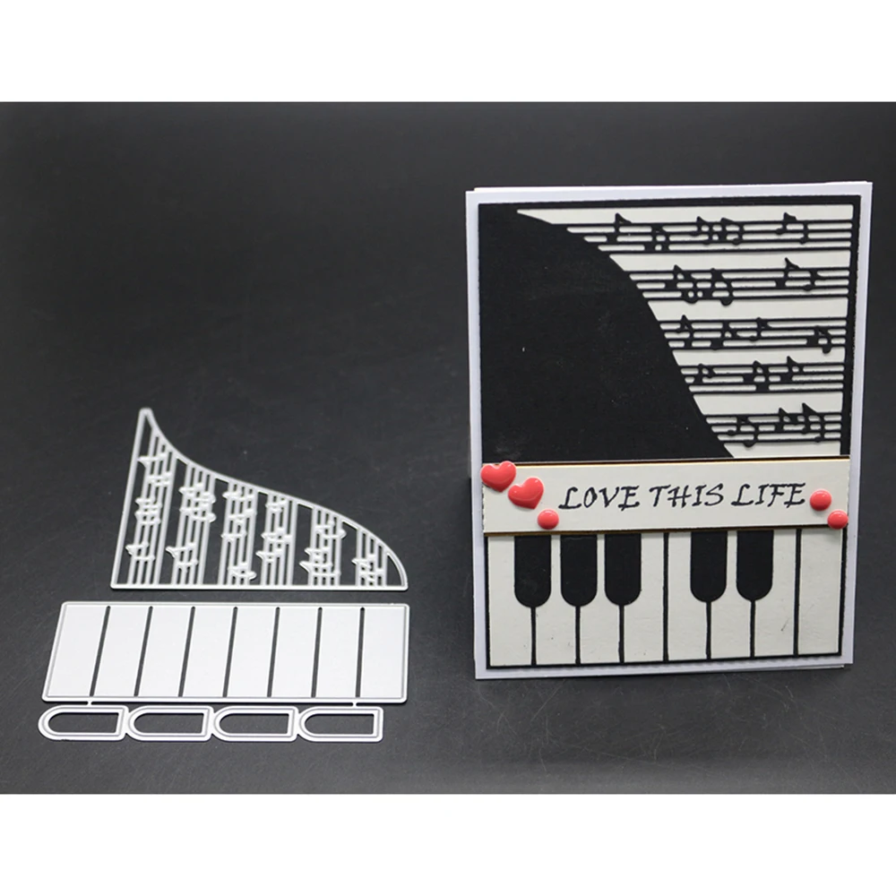 

Hemere Craft Steel Metal Cutting Dies Sheet music Keyboard Scrapbooking Embossing Die Cuts Stencil for DIY Decorative Paper Card