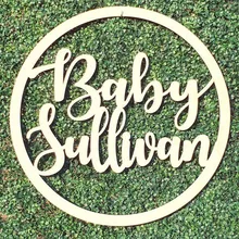 Выбор имени ребенка знак деревянный настенный обруч персонализированные слова круглый круг для свадьбы или «нулевого дня рождения» крещение декор, декор для детской