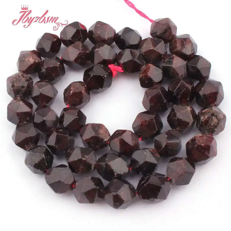 Бусины из натурального камня темно-красные бусины для женщин DIY ожерелье браслет Изготовление сережек распорка набор для браслетов 1" - Color: 10mm Faceted Square