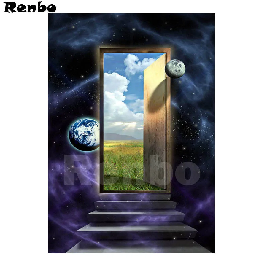

Full Square drill 5D DIY Diamond embroidery"Cosmic door" Diamond Painting Cross Stitch Rhinestone Mosaic Painting decor gift