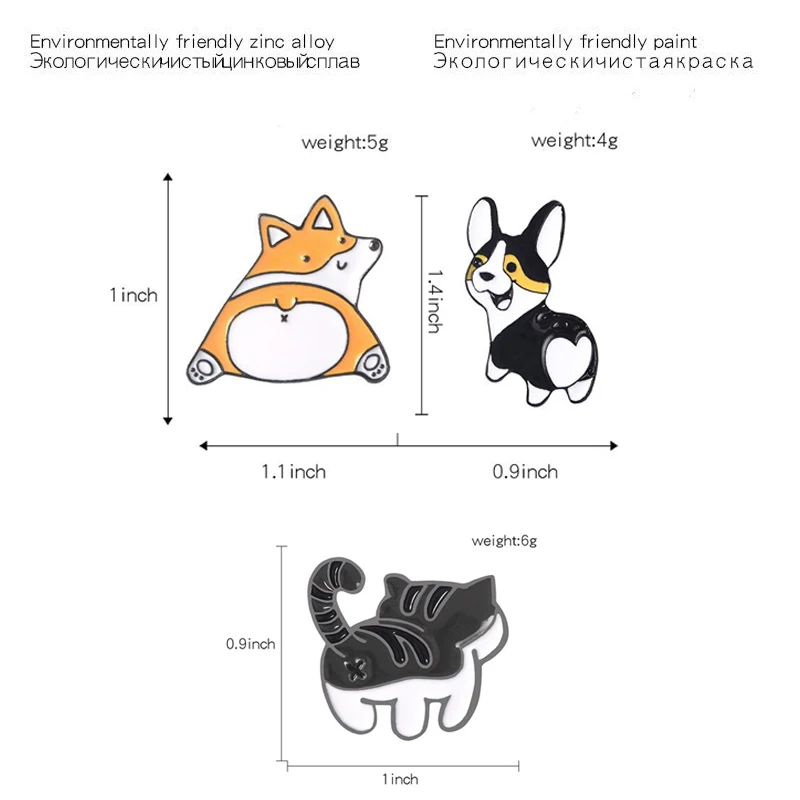 Креативная мультяшная маленькая кошечка, косичка, брошь, милая собака, Хаски, нечетная эмалированная булавка, Дамское пальто, Нагрудный значок из сплава, детское ювелирное изделие, подарок