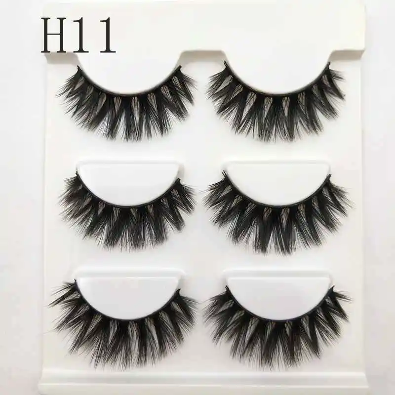 

Buzzme H11 3 pairs faux mink eyelashes natural fake eye lashes make up handmade 3d faux mink lashes false lash volume eyelash