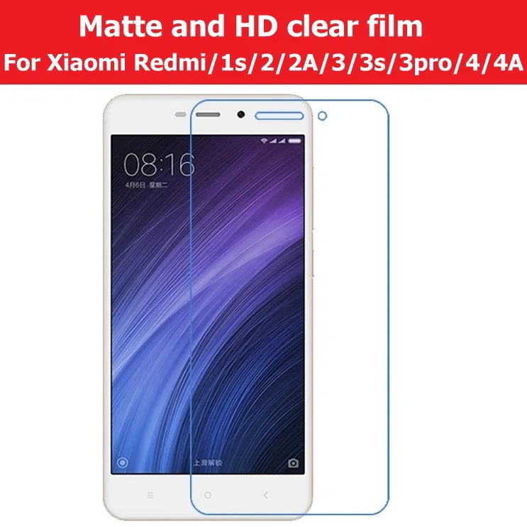 

Anti Scratch Matte film & Glossy Film For Xiaomi Redmi 1s /2 /2A /3 /3s /3 pro/4/4A screen protector film of Clear or Anti glare