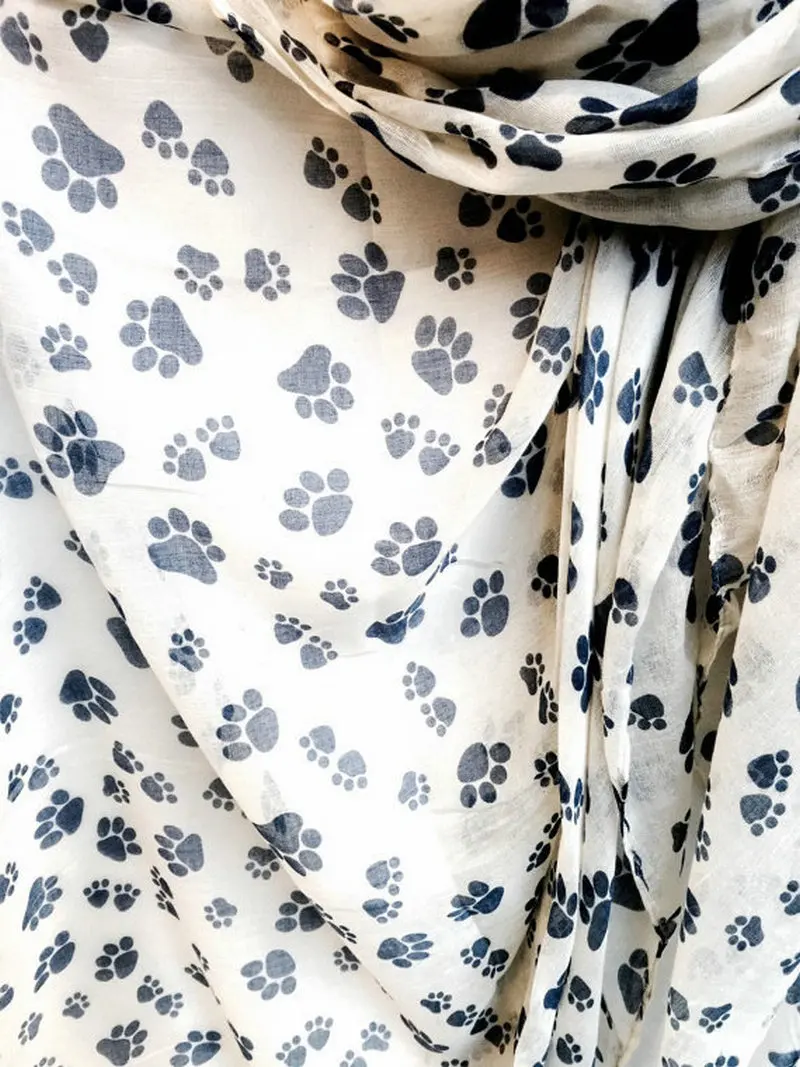 Модный милый шарф с лапами для собак, Женская шаль для собак, хиджабы для любителей собак на весну и зиму, мягкая обертка, сувенир, подарки YG585