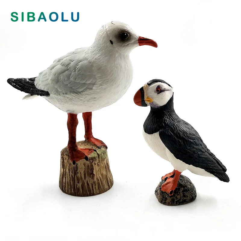 

Artificial Seagull Puffin Sea bird Simulation Animal model PVC figurine home decor miniature fairy garden decoration accessories