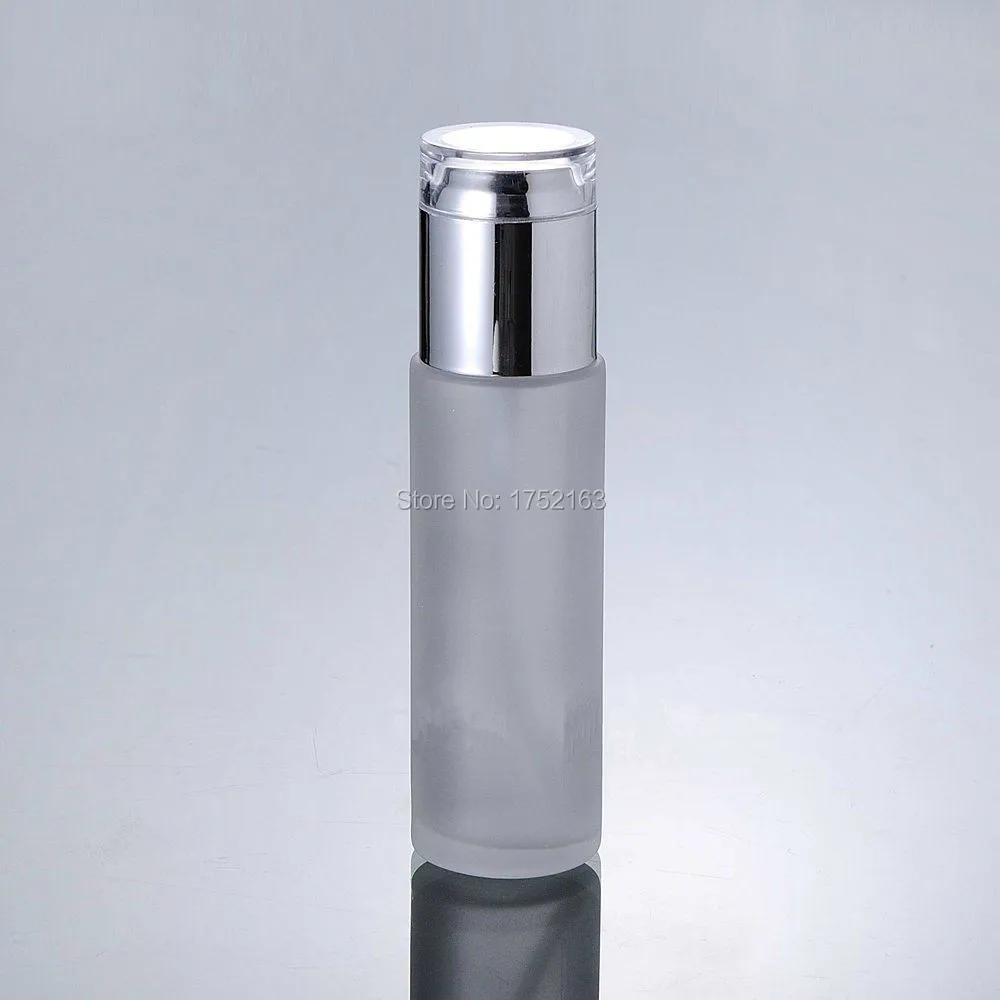 Download 80ml Frosted Glass Bottles with white Press pump and Silver lid,glass bottle,Lotion Bottle 50 ...