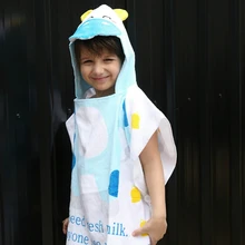 2007 один 1 предмет мультфильм пляжное полотенце Для мальчиков и девочек корова пляжная одежда пляж шаль с капюшоном парео 60 см x 120 см 2-7years лет синий