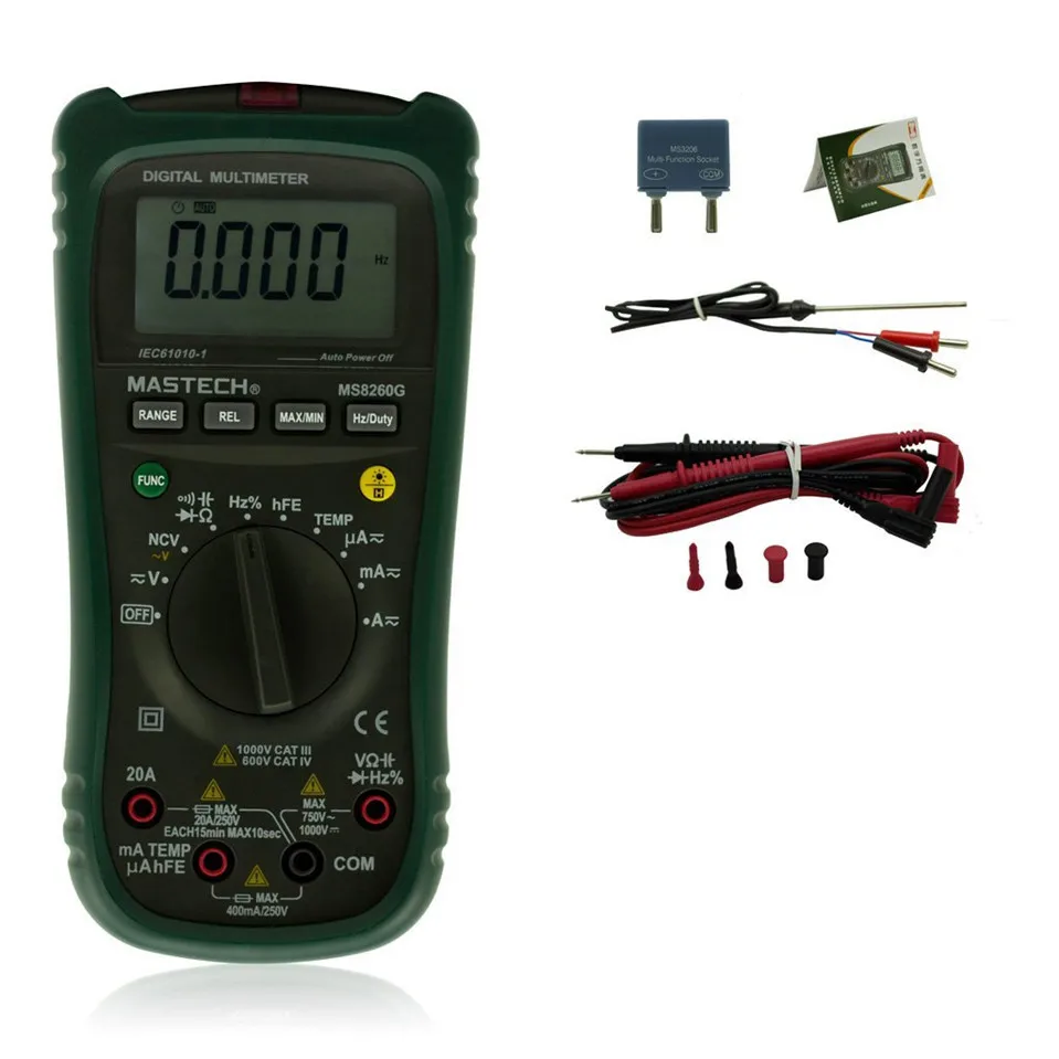 

Newest MASTECH MS8360G Auto Range Digital Multimeter ohm voltage current Capacitance Frequency Temperature Meter upgrade MS8260G