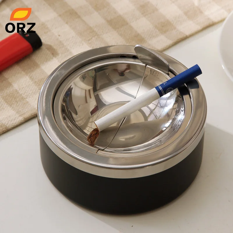 ORZ Portable Round Shape Stainless Steel Lid Windproof Smokeless