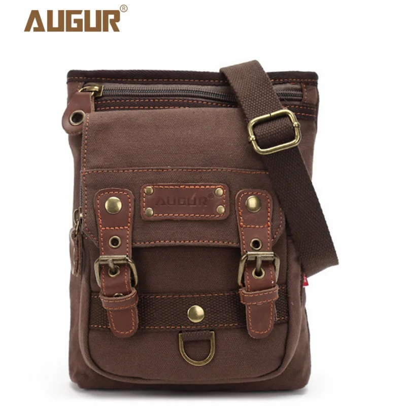 

Vintage Men's Canvas Messenger Bag Waist Bag Leather Satchel Military Handbag Fashion Satchel Crossbody Shool Bag