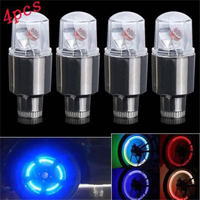 Clearance wheel up 2X Bikes light Tire Tyre Valve Cap Neon LED Flash Bicycle Light Lamp Hot luz bicicleta fietsverlichting farol bike P# 5