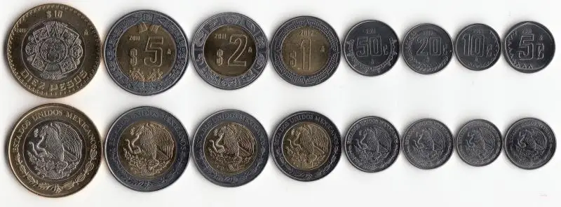 

Mexico 8pieces/ Set UNC original Coin Eagle Diao snake version Not circulating Not circulated