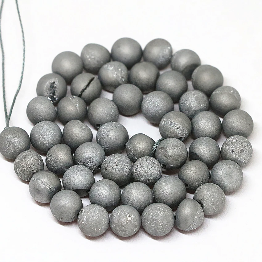 Высококачественные натуральные круглые бусины drusy smile agat onyx оптовая продажа