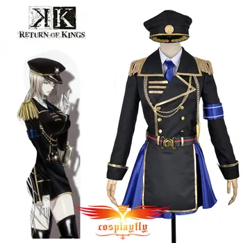 

K Anime Return Of Kings Seri Awashima Cosplay Costume Women Adult Girl Military Uniform Outfit Royal Blue Skirt Hat Clothing