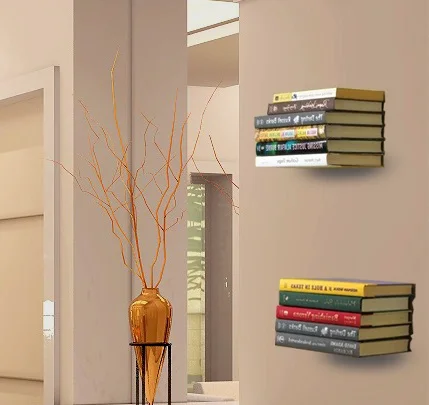 

2Pcs /Lot White Wall Invisible Floating Book Shelf Shelving With Screws L Design Decoration