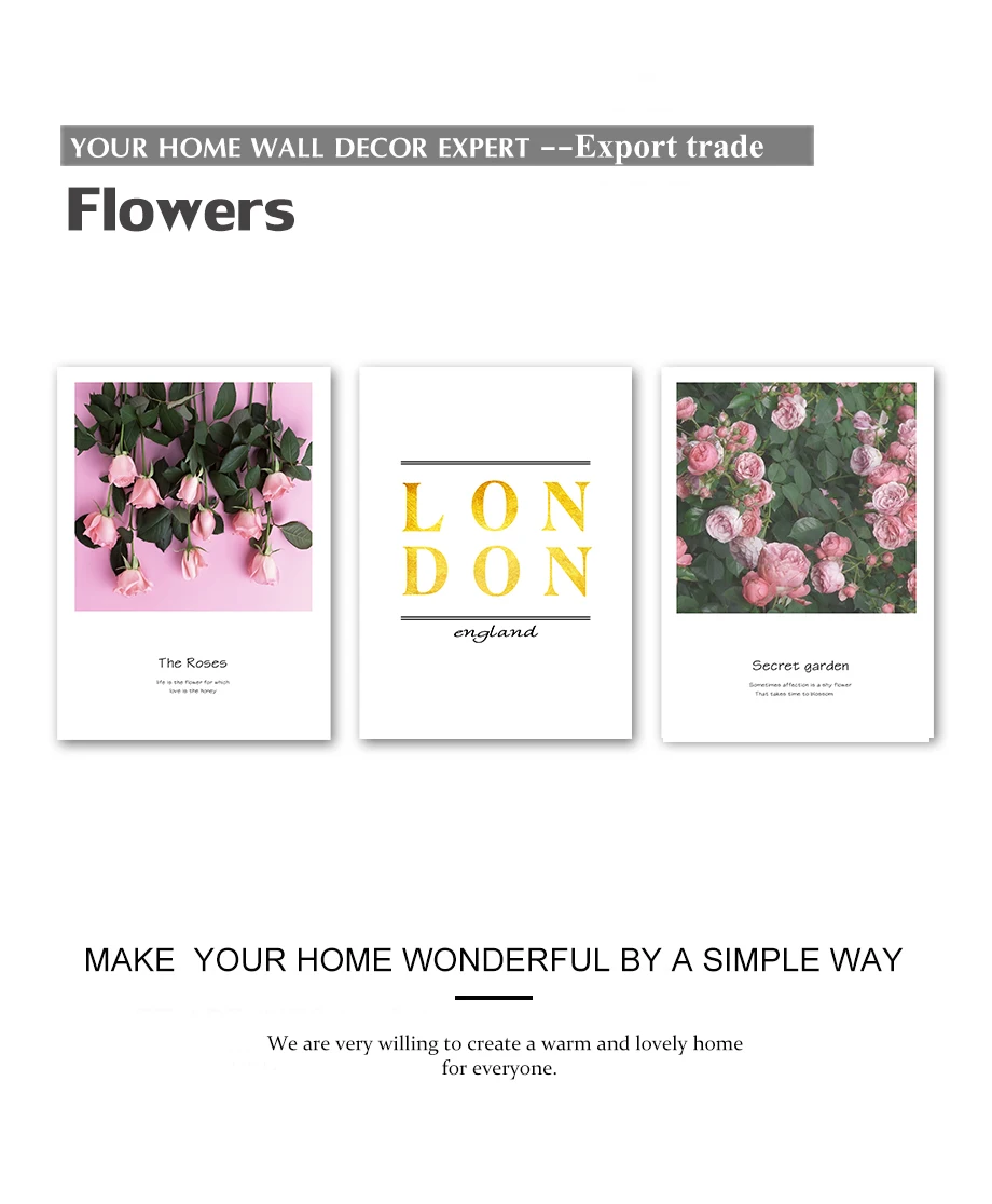 Pink Flamingo Flowers Posters Prints Flowers Quote Canvas Painting On The Wall For Living Room Home Decora Beautiful Colored Art (7)