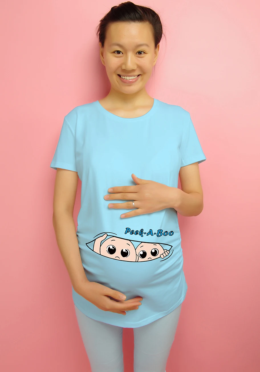 

2018 twins print maternity shirt gravida top pregnancy clothing cheap Tees Casual plus size XXL Free shipping