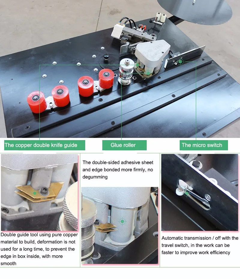 Кромкооблицовочная машина для дерева ручное использование машины для кривой и прямой древесины двухсторонняя кромкооблицовочная машина для клея FC1001S