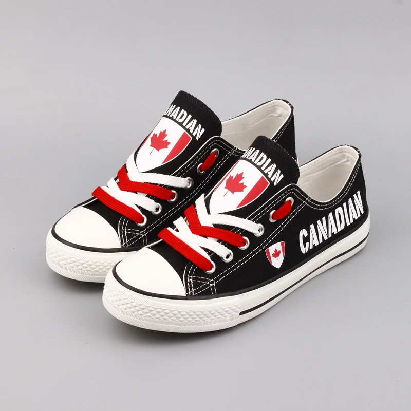 

E-LOV New Arrival Canada Flag Printing Canvas Shoes Women Summer Espadrilles Canadian Casual Flats tenis masculino