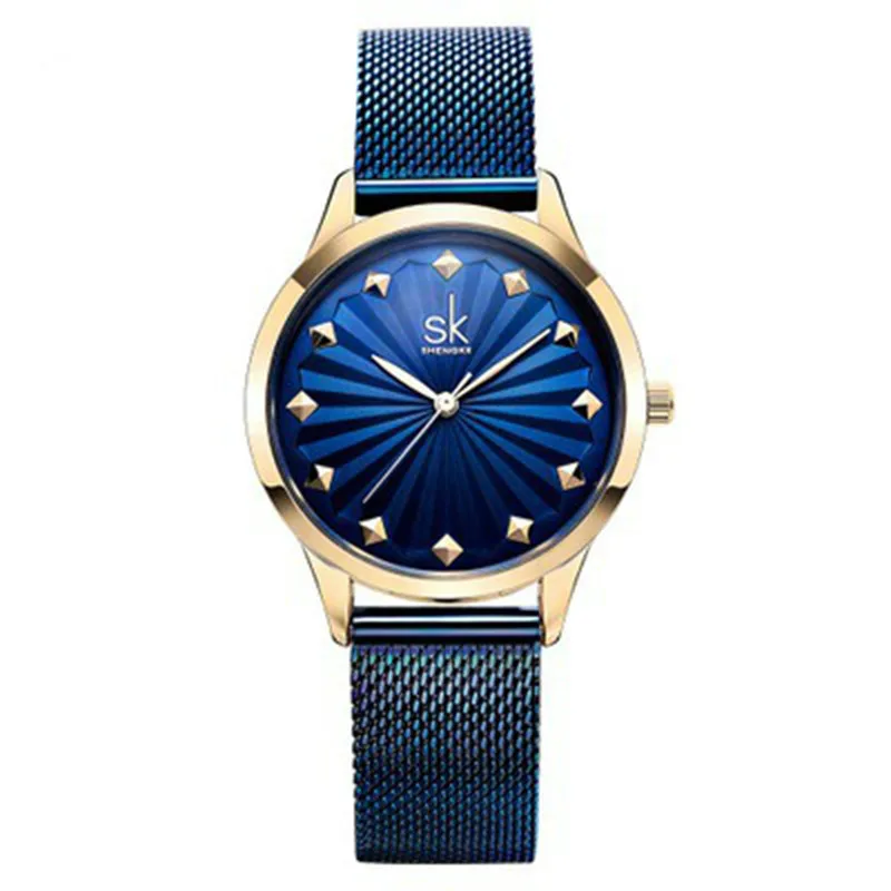 

Business nails mesh steel belt quartz women's watches leisure waterproof ladies watch