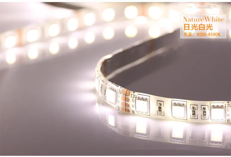 Гибкая СВЕТОДИОДНАЯ лента SMD 5050 5 м 12 В 60 светодиодов/м ip20 не водонепроницаемая