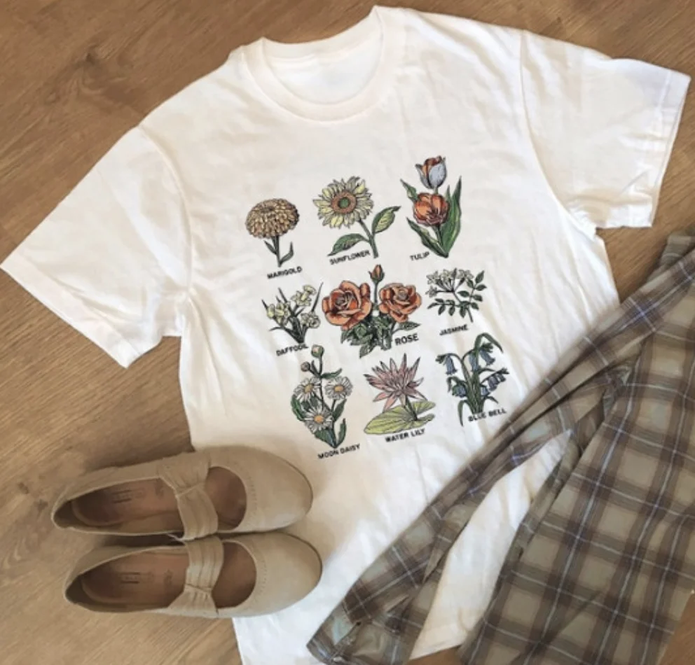 Женская футболка с цветочным принтом Wild Flower модная унисекс топы для путешествий