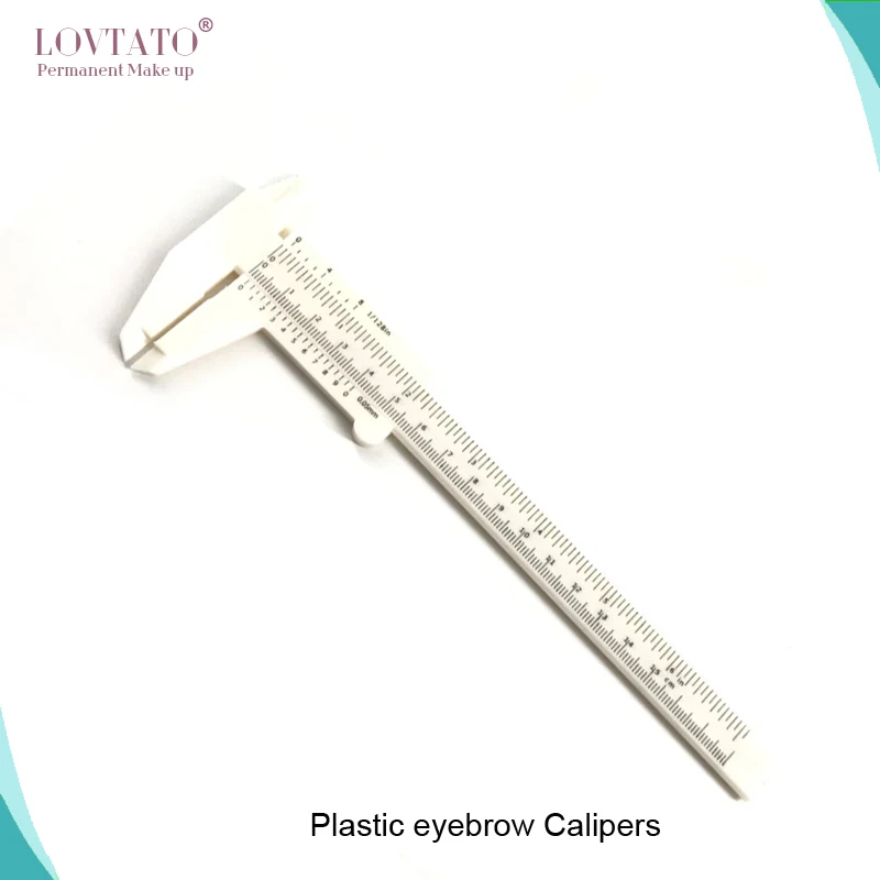

2018 Permanent Makeup Precision Eyebrow Shaping Tools Plastic Measuring Vernier Slide Caliper Measurement For Microblading 5pcs